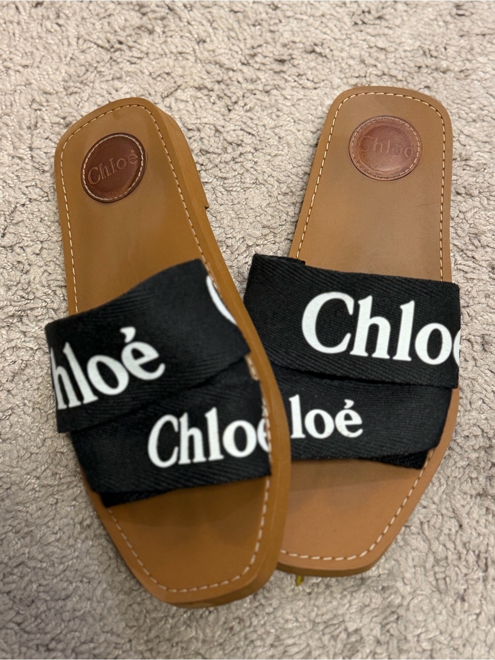 Chloé Black woody flat Sandals